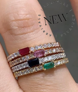 0.32carat Ruby & Diamond Stackable Ring