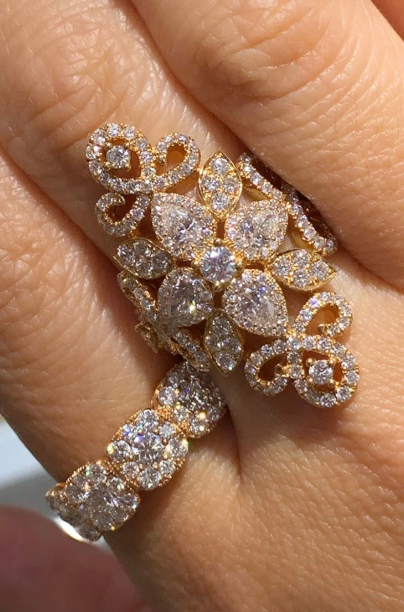 1.98ctw Diamond Rose Gold Fancy Ring - HANIKEN JEWELERS NEW-YORK