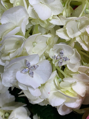 Ladies Diamond Flower Shape Marquise Stud Earrings - HANIKEN JEWELERS NEW-YORK