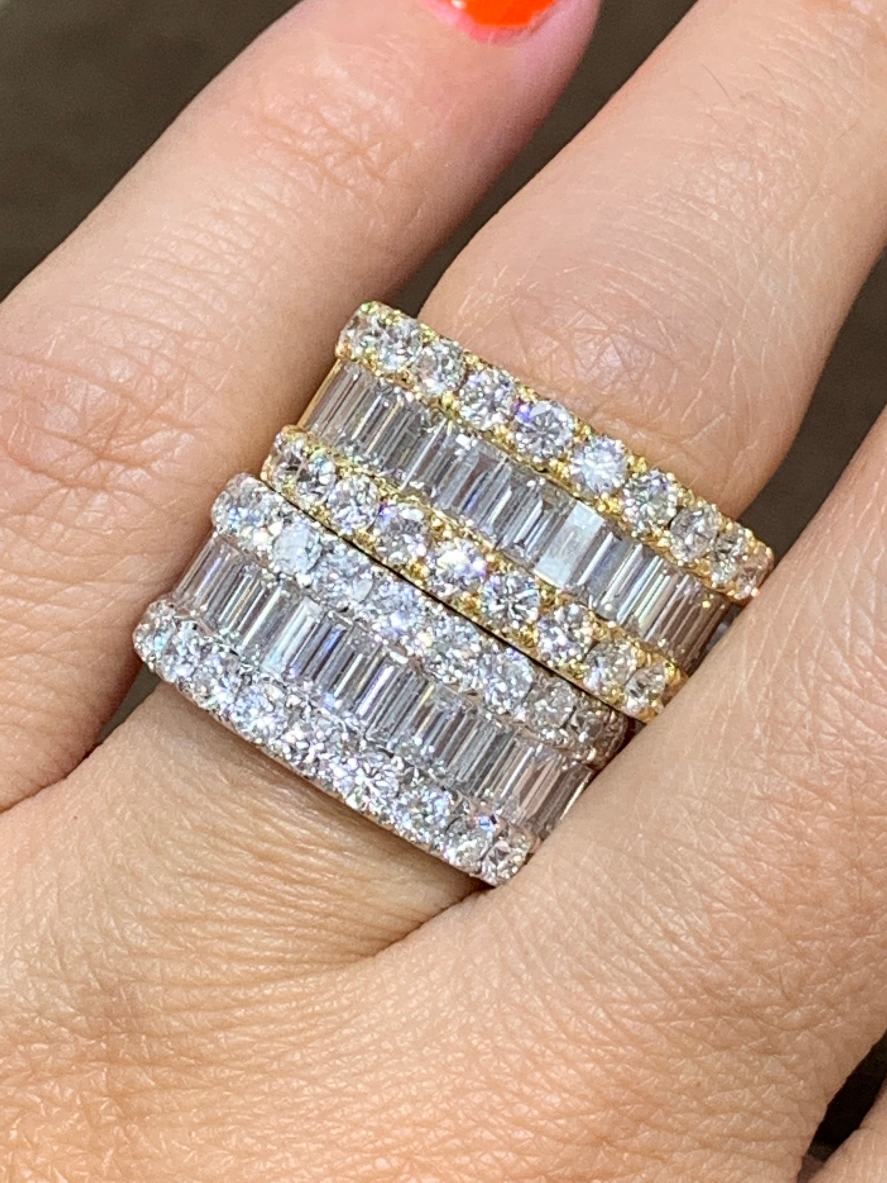 5.61ct t.w. Eternity Baguette Diamond Ring - HANIKEN JEWELERS NEW-YORK