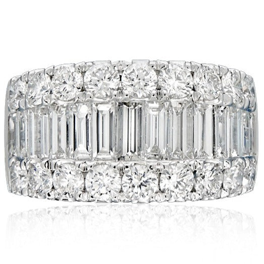 Baguette and Round Cut Diamond Ring 2.52ct t.w.