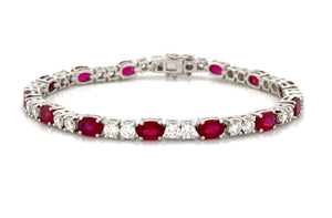 Diamond & Ruby Tennis Bracelet 3.73ct t.w.