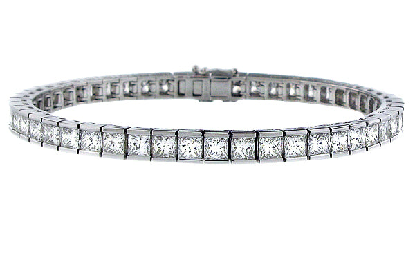 Diamond Tennis Bracelet With Princess Cut Diamonds