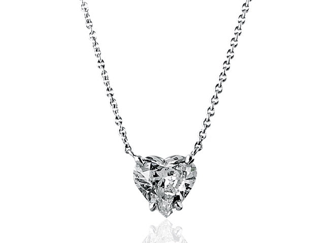 1.50ct Diamond Heart Solitaire Pendant Necklace
