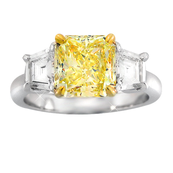 Three stone yellow diamond Clearance