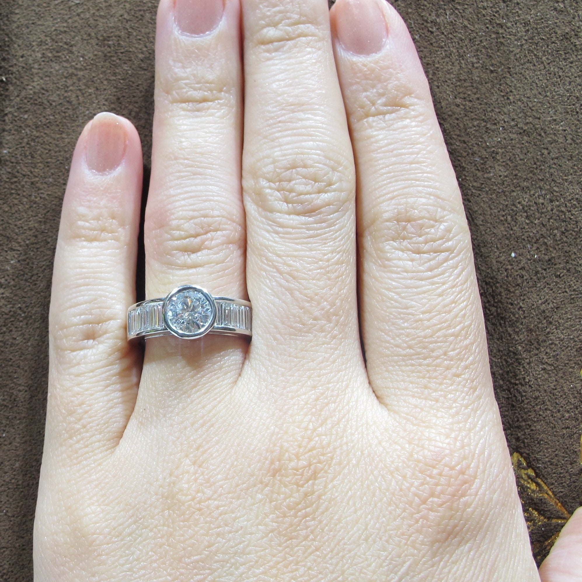 1.05ct Bezel Set Diamond Engagement Ring