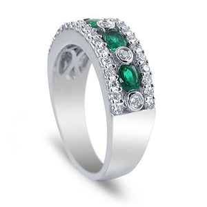 0.58ct t.w. Diamond And Emerald Right Hand Ring