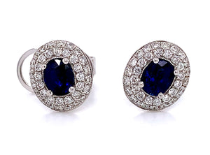 1.70ct tw Diamond And Sapphire Stud Earrings