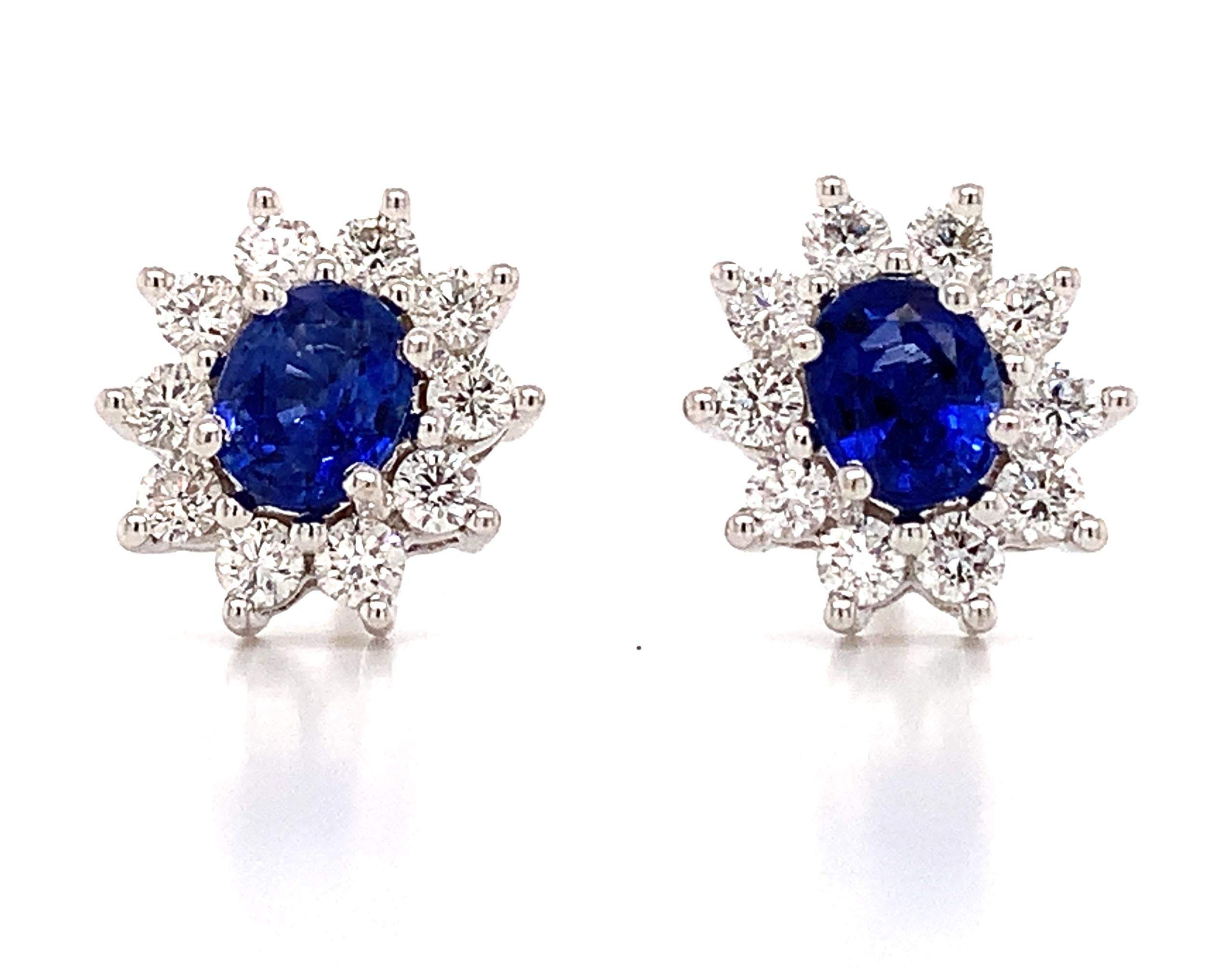 Ladies Diamond and Sapphire Earrings