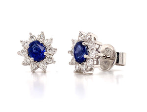 Ladies Diamond and Sapphire Earrings