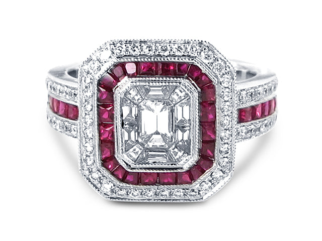 Diamond And Ruby Cocktail Ring 0.91ct t.w.
