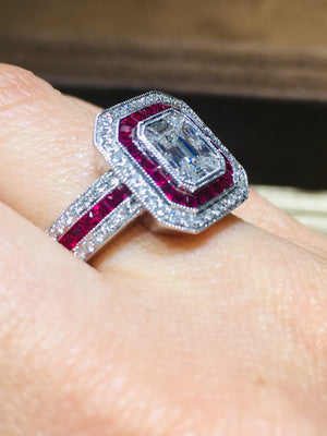 Diamond And Ruby Cocktail Ring 0.91ct t.w.