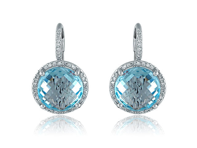 Blue Topaz 10.02ct t.w. & Diamond Earrings - HANIKEN JEWELERS NEW-YORK