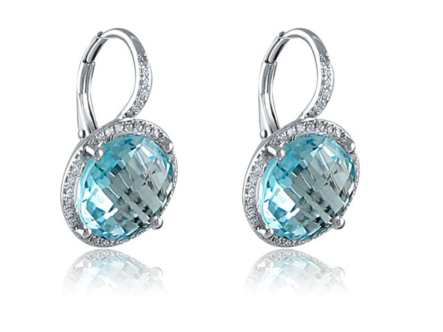Blue Topaz 10.02ct t.w. & Diamond Earrings - HANIKEN JEWELERS NEW-YORK