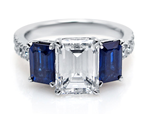 Van auteur Winkelcentrum 2.01ct Emerald Cut Diamond & Sapphire Platinum Ring – HANIKEN JEWELERS  NEW-YORK