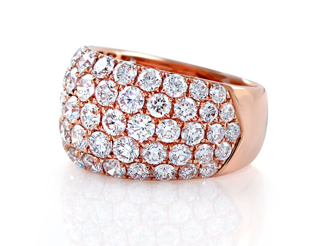 4.30CT T.W. Rose Gold Diamond Cocktail Ring - HANIKEN JEWELERS NEW-YORK