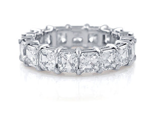 6.29cts Asscher Cut Diamond Eternity Ring - HANIKEN JEWELERS NEW-YORK