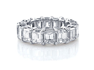Emerald Cut Diamond Eternity Ring in Platinum 10.08ctw
