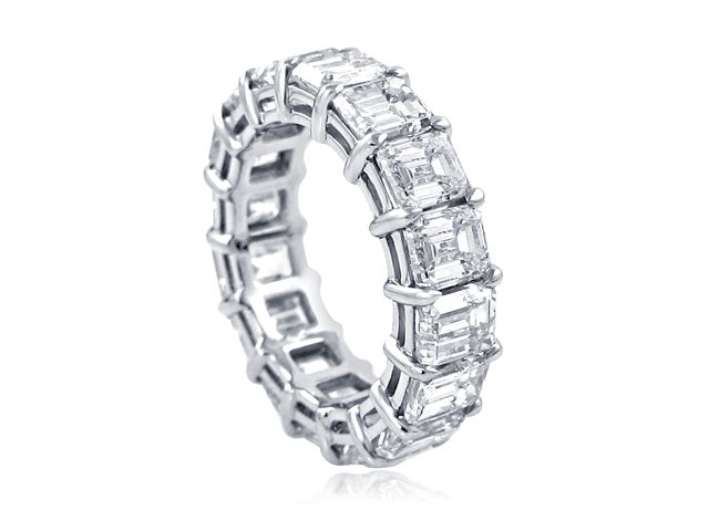 Emerald Cut Diamond Eternity Ring in Platinum 10.08ctw