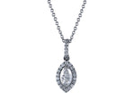 0.45 ctw Marquise Shape Halo Diamond Pendant
