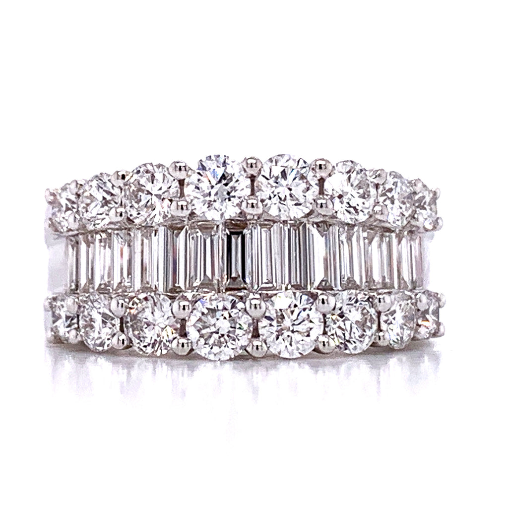 Baguette and Round Cut Diamond Ring 2.33cttw