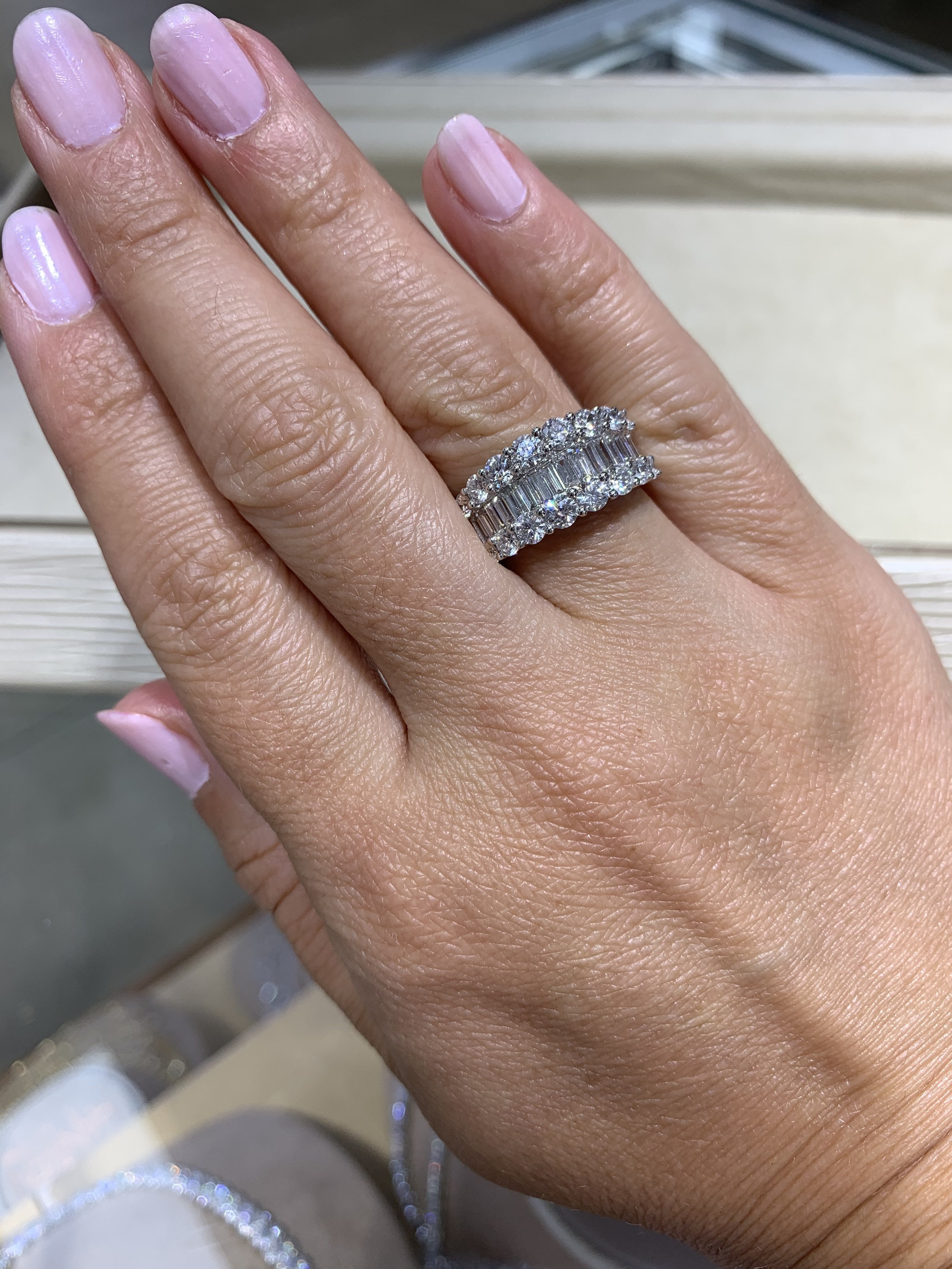 Baguette and Round Cut Diamond Ring 2.33cttw