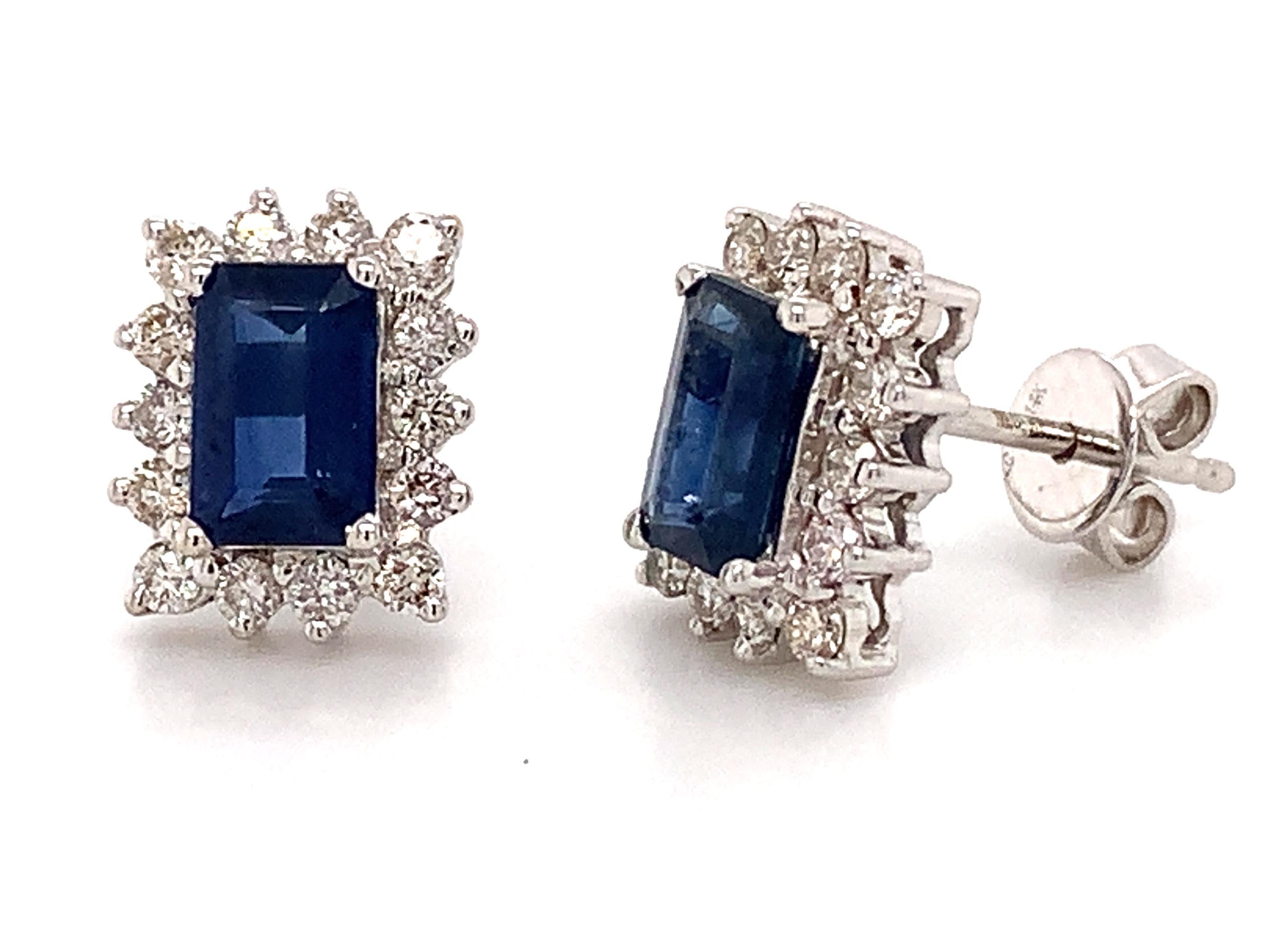 Sapphire And Diamond Push Back Earrings