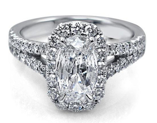 Henri Daussi 2.06ct tw EGL Certified Cushion Cut with Halo Diamond Engagement Ring