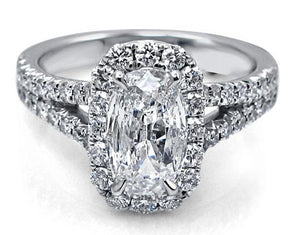 Henri Daussi 2.06ct tw EGL Certified Cushion Cut with Halo Diamond Engagement Ring