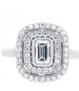 1.39ct tw GIA Certified Emerald Cut Diamond Engagement Ring