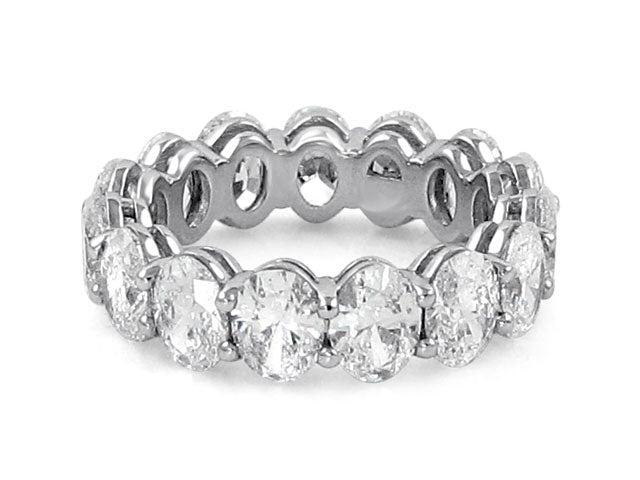 7.66ctw Platinum Oval Diamond Eternity Ring GIA Certified - HANIKEN JEWELERS NEW-YORK