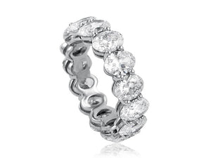 7.66ctw Platinum Oval Diamond Eternity Ring GIA Certified - HANIKEN JEWELERS NEW-YORK