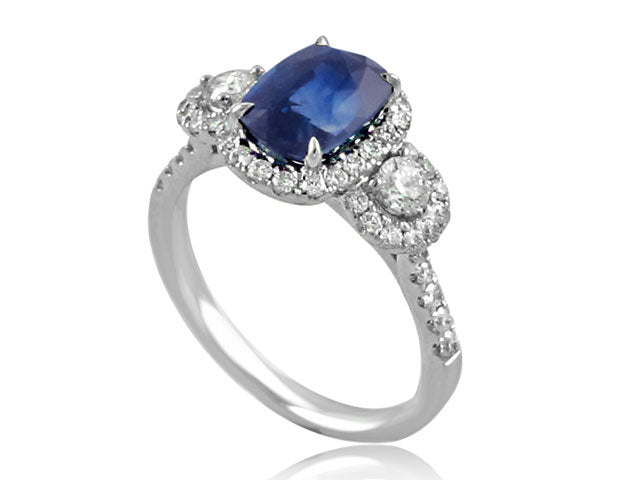 2.30ct Sapphire And Diamond Right Hand Ring - HANIKEN JEWELERS NEW-YORK
