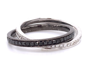 Double Band with Black and White Diamonds