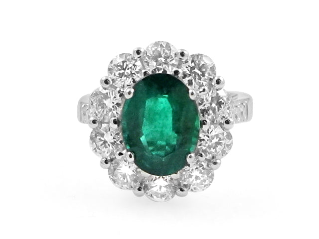 Oval Emerald Halo Ring 2.93ct
