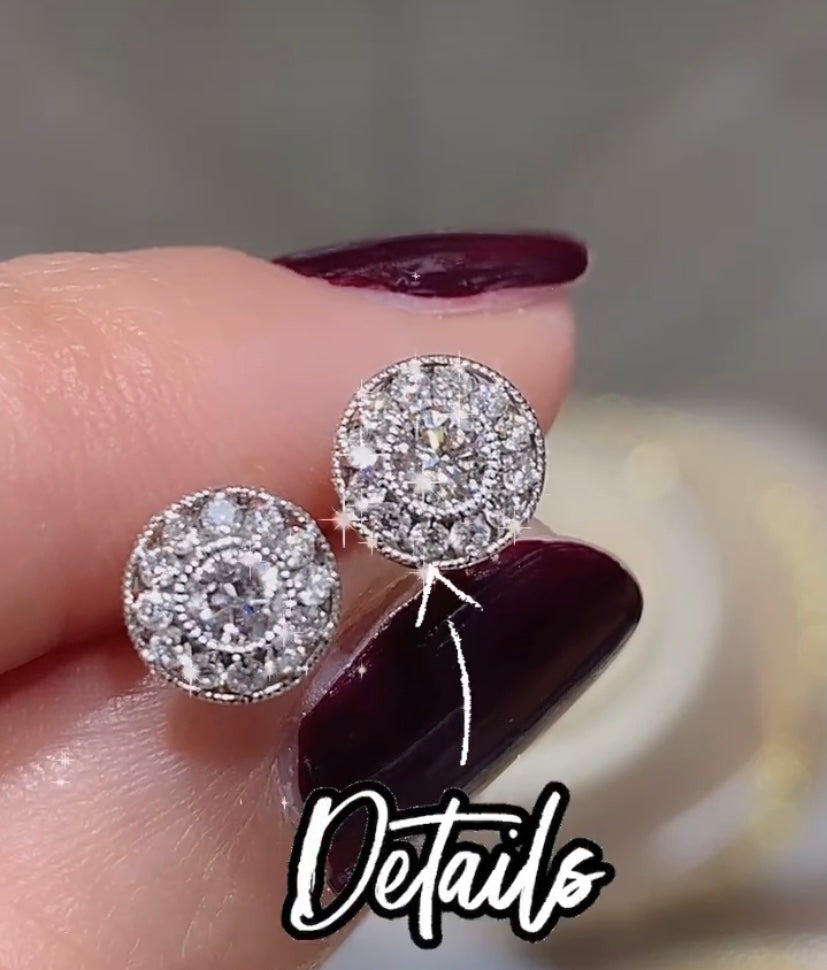 Diamond Pave Stud Earrings 0.67ctw