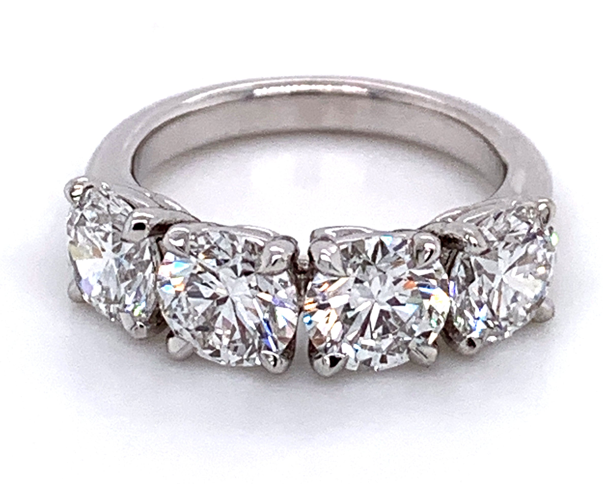 2.82CT T.W. Four Stone GIA Certified Diamond Platinum Ring - HANIKEN JEWELERS NEW-YORK