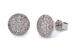 Diamond Pave Set Stud Earrings 0.67ctw