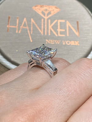 GIA Certified 4.03Carat Emerald Cut Diamond Platinum Engagement Anniversary Statement Ring