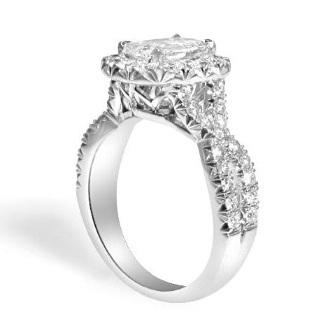 Henri Daussi Cushion Cut GIA certified Engagement Ring