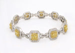 Yellow & White Diamond 7.89ctw Fancy Statement Bracelet