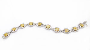 Yellow & White Diamond 7.89ctw Fancy Statement Bracelet