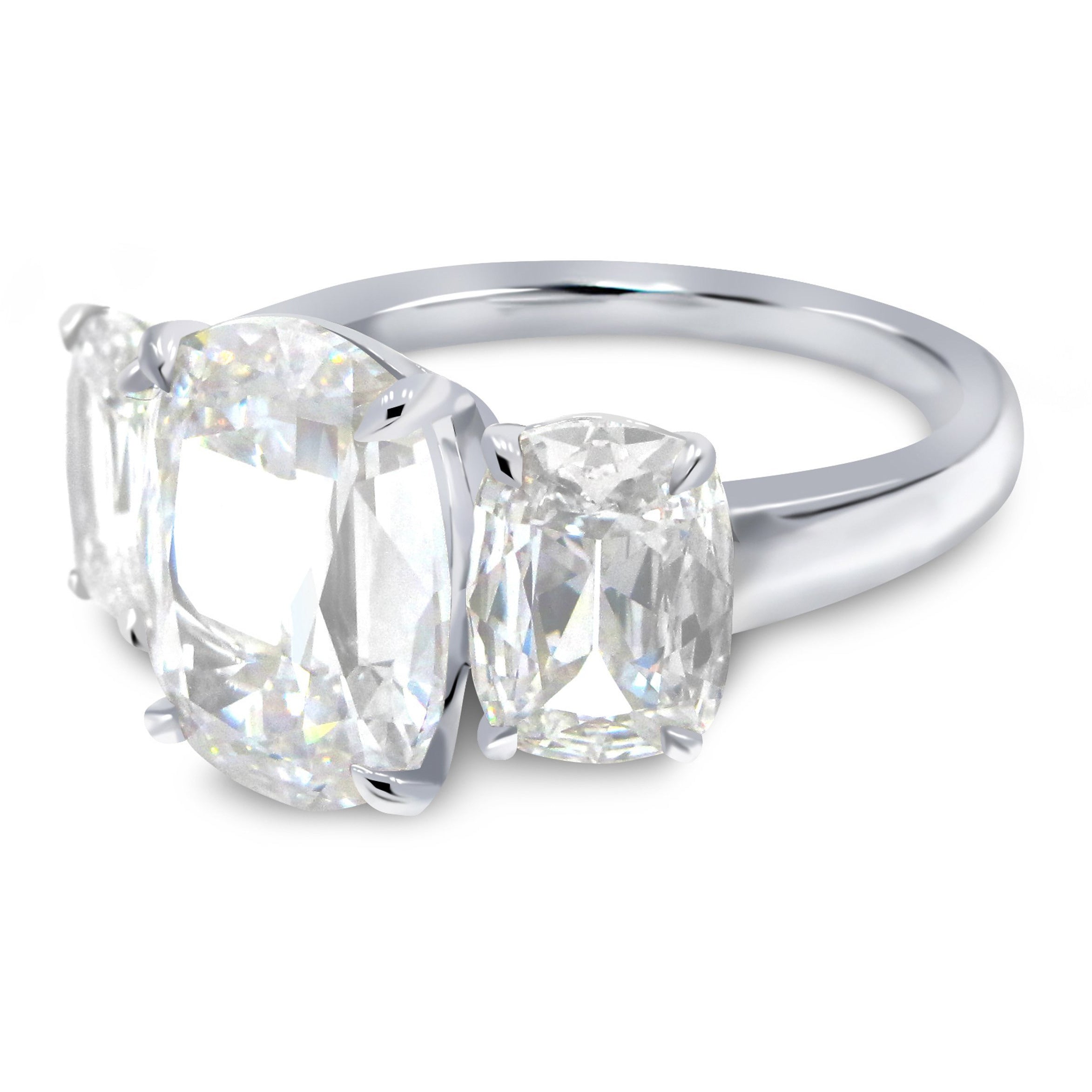 GIA Henri Daussi engagement ring diamond wedding cushion Megan Markle ring anniversary Haniken Jewelers New York