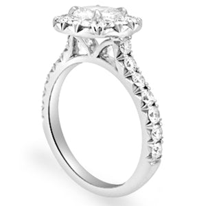 Henri Daussi Cushion GIA Certified 1.20ct tw Halo Engagement Anniversary Ring