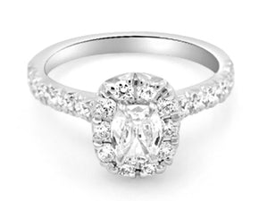 Henri Daussi Cushion 1.03ct tw Engagement Anniversary Ring Engagement