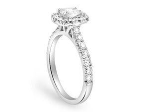 Henri Daussi Cushion 1.03ct tw Engagement Anniversary Ring Engagement