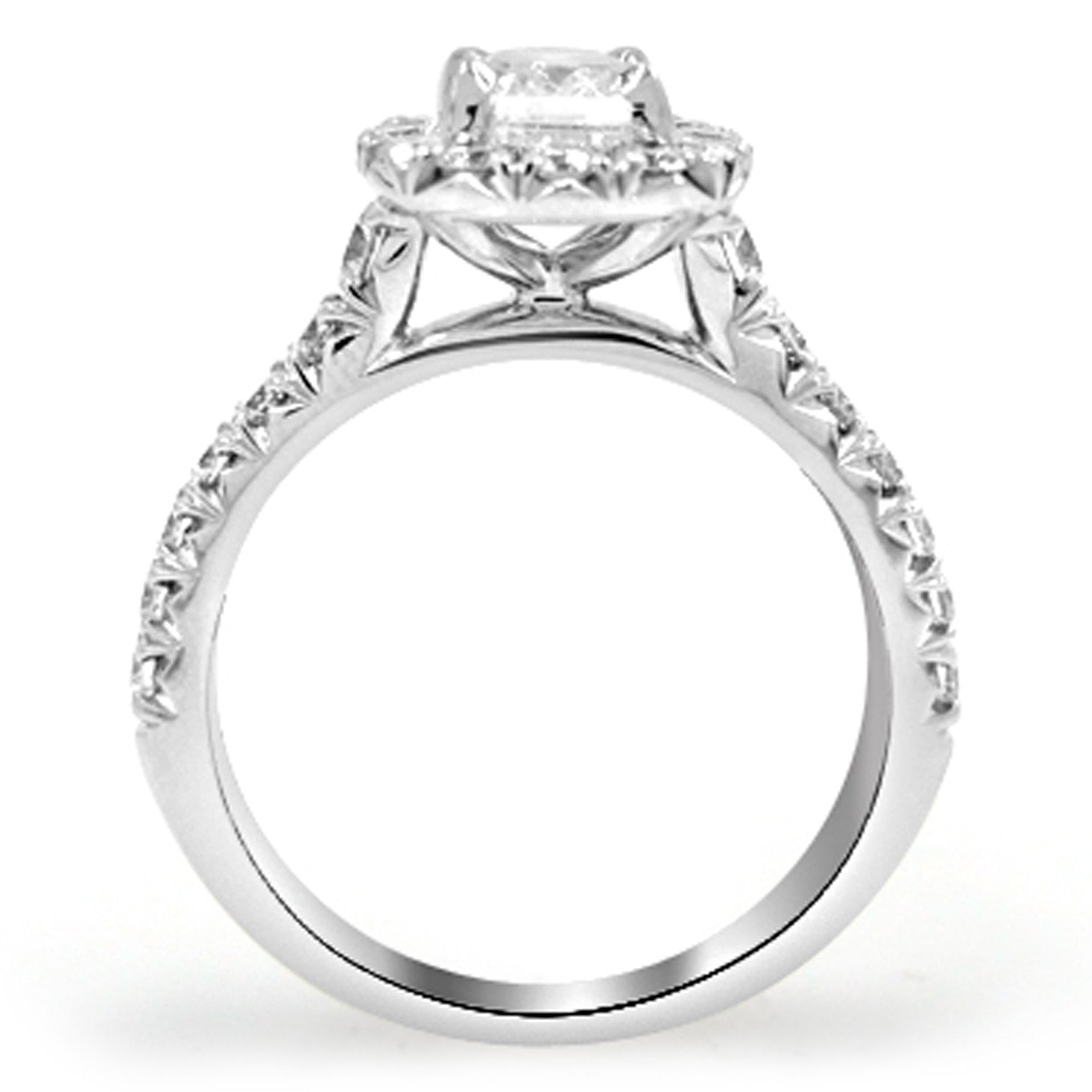 Henri Daussi Designer Signed GIA Certified Cushion 1.56ct tw Halo Engagement Ring