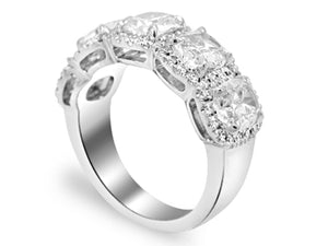 Henri Daussi Cushion Cut Five Stone 2.79ctw Diamond Ring - HANIKEN JEWELERS NEW-YORK