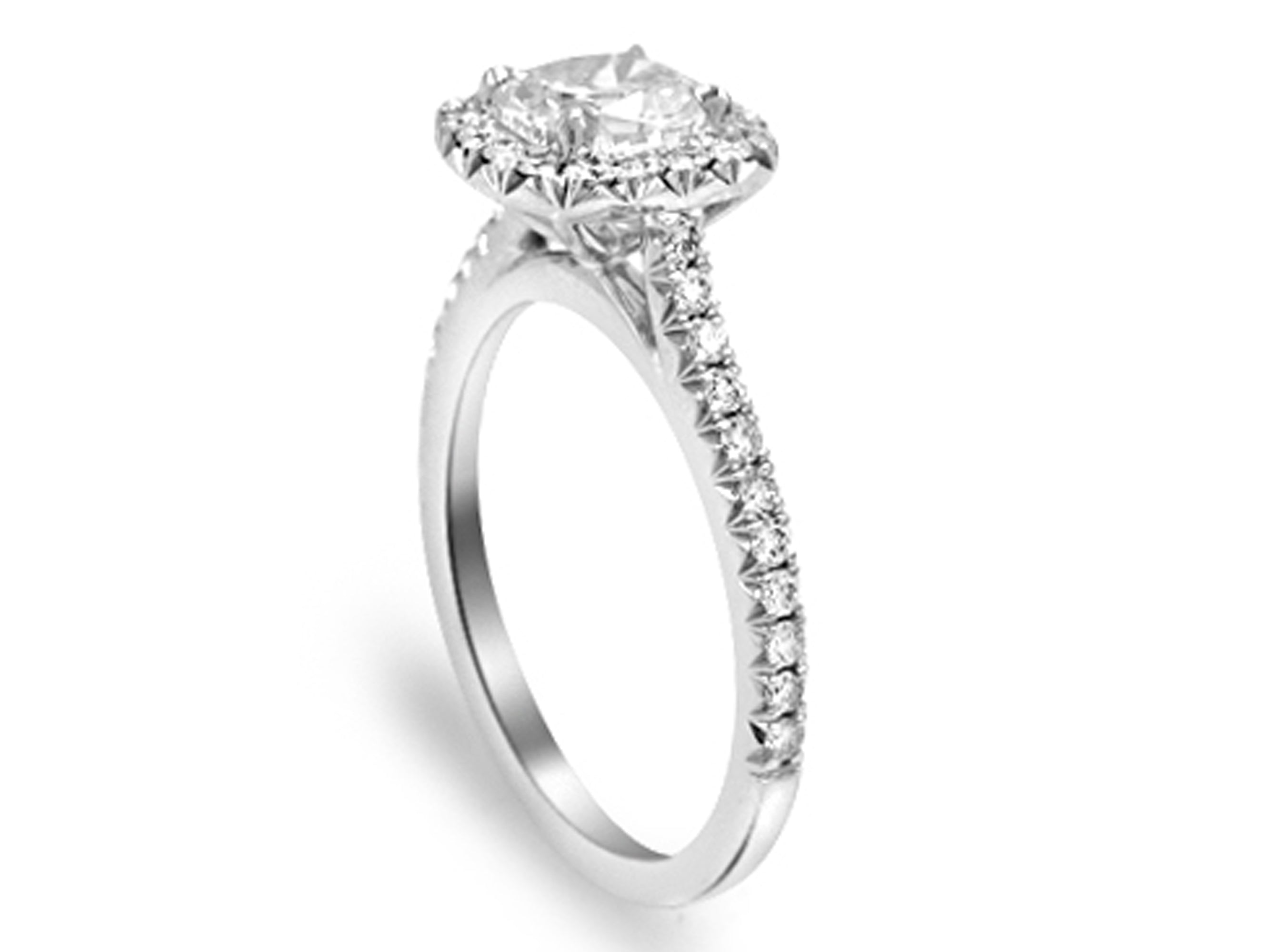 Henri Daussi 1.01ct tw Cushion Halo Certified Engagement Anniversary Ring