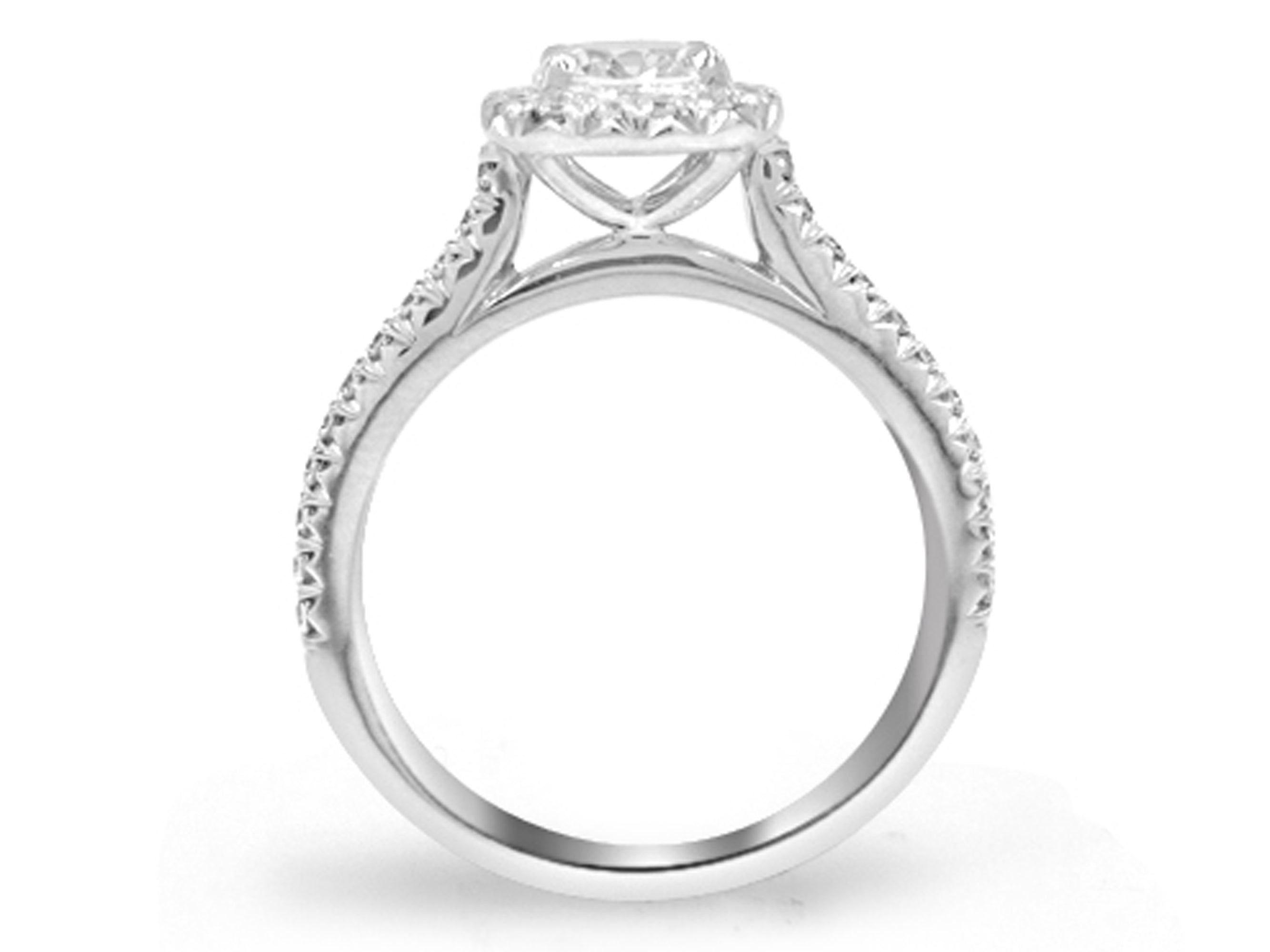 Henri Daussi 1.01ct tw Cushion Halo Certified Engagement Anniversary Ring
